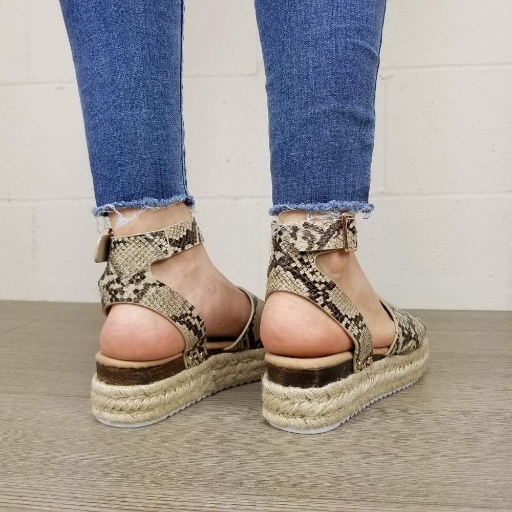 Python Snake Espadrille Platform Comfort Sandal - Picture 8 of 8